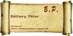 Báthory Péter névjegykártya